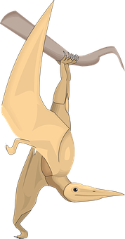 Pterosaur_ Hanging_ On_ Branch