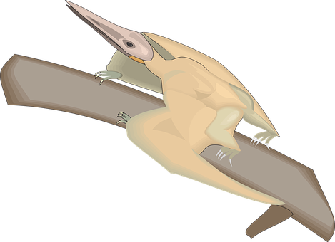 Pterosaur_ Perched_on_ Branch