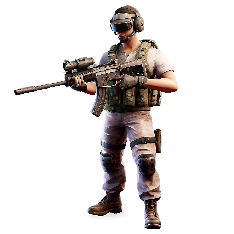 Pubg Character With M416 Rifle Png Emr30