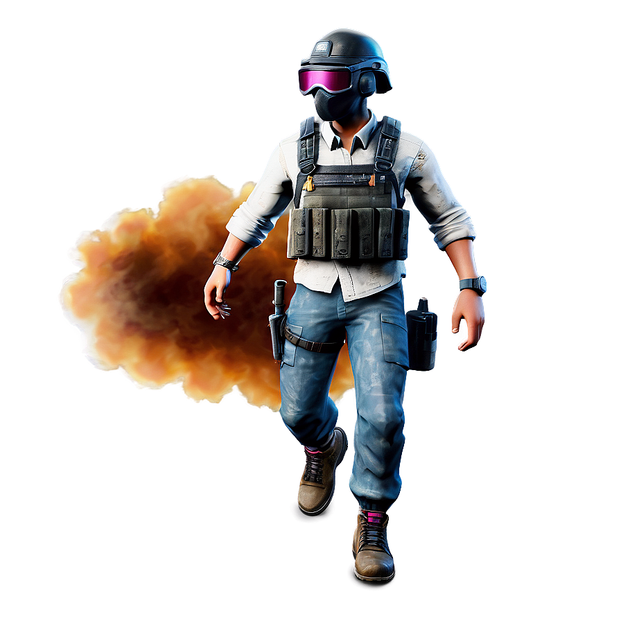 Pubg Character With Smoke Grenade Png Woe33