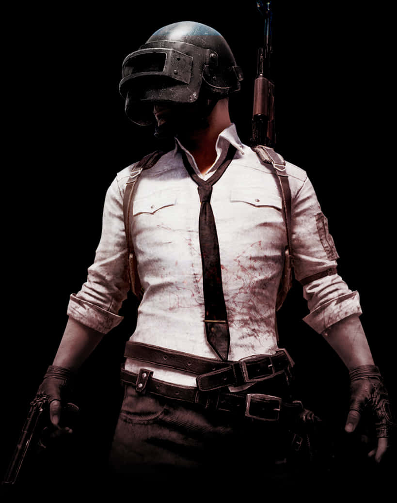 Pubg Characterwith Helmetand Gun