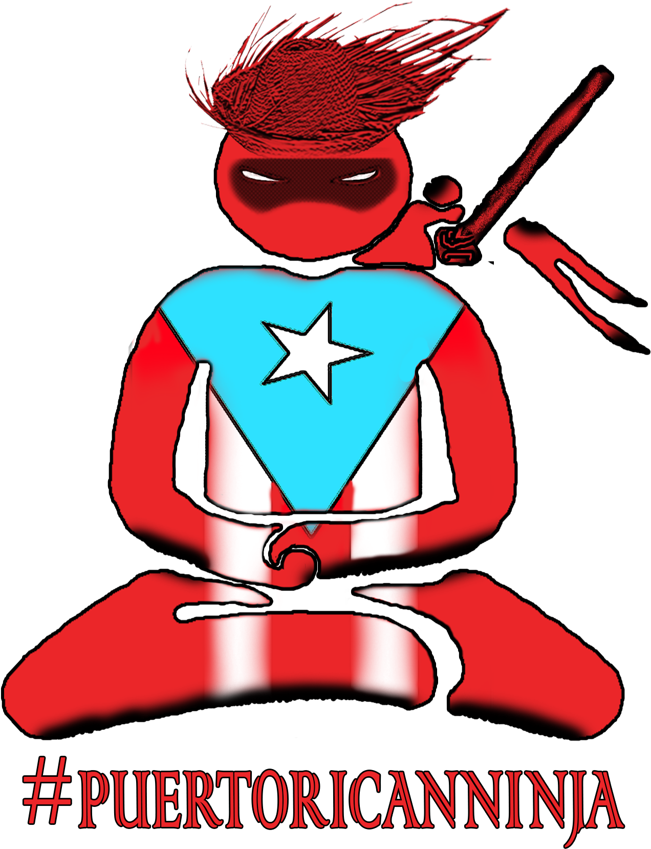 Puerto Rican Ninja Cartoon Illustration.png