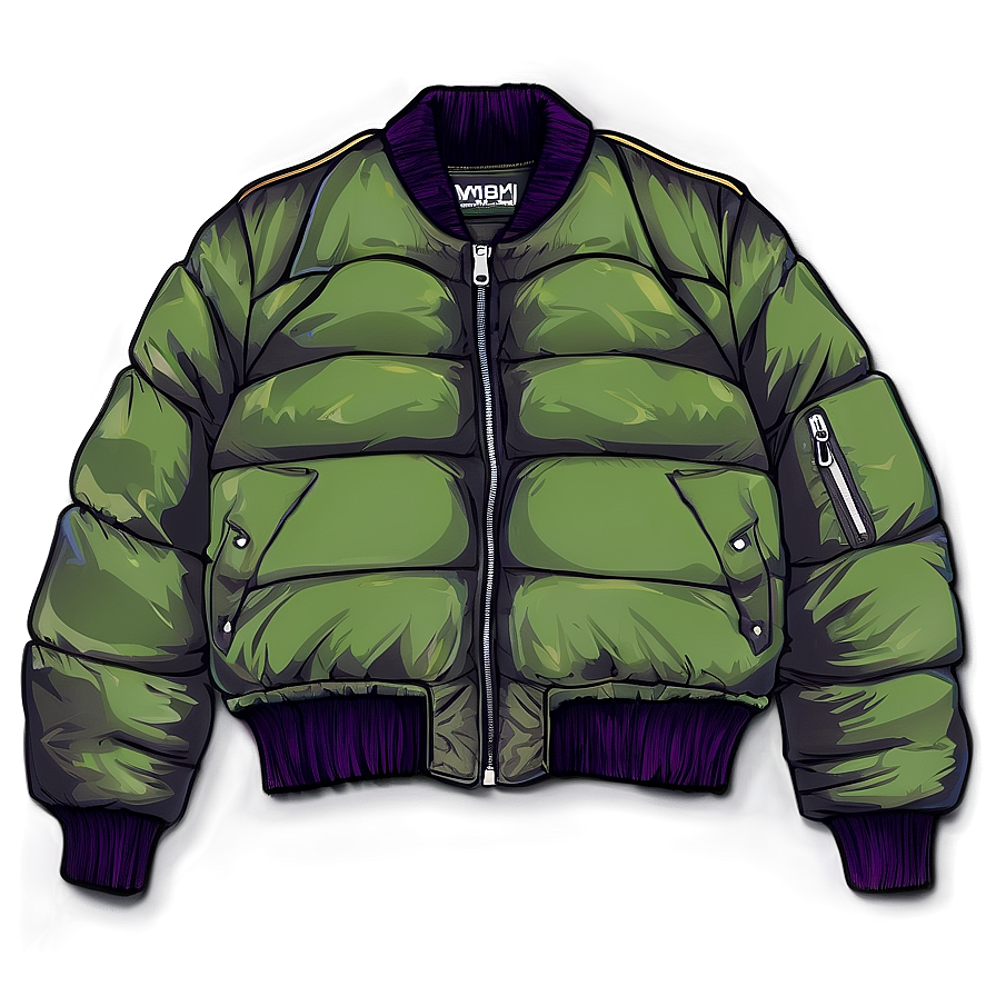 Puffer Style Bomber Jacket Png Naw