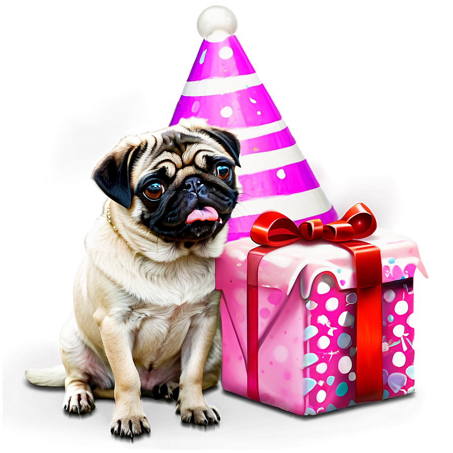 Pug Birthday Party Png 05232024