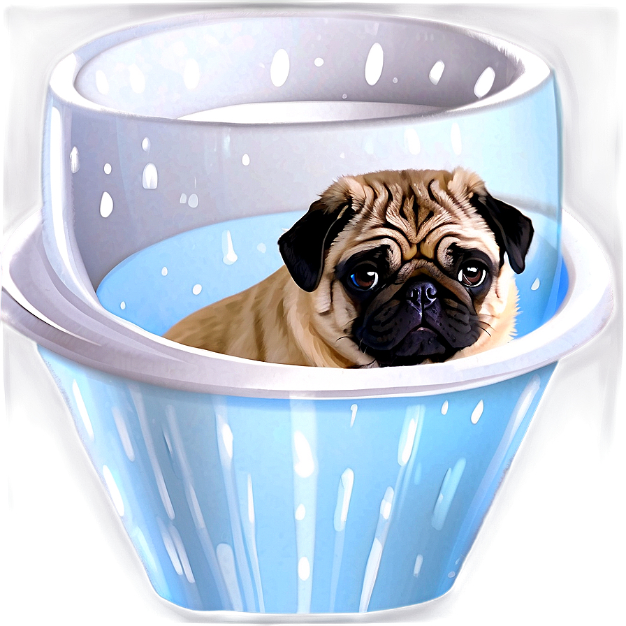 Pug In A Cup Png 05232024