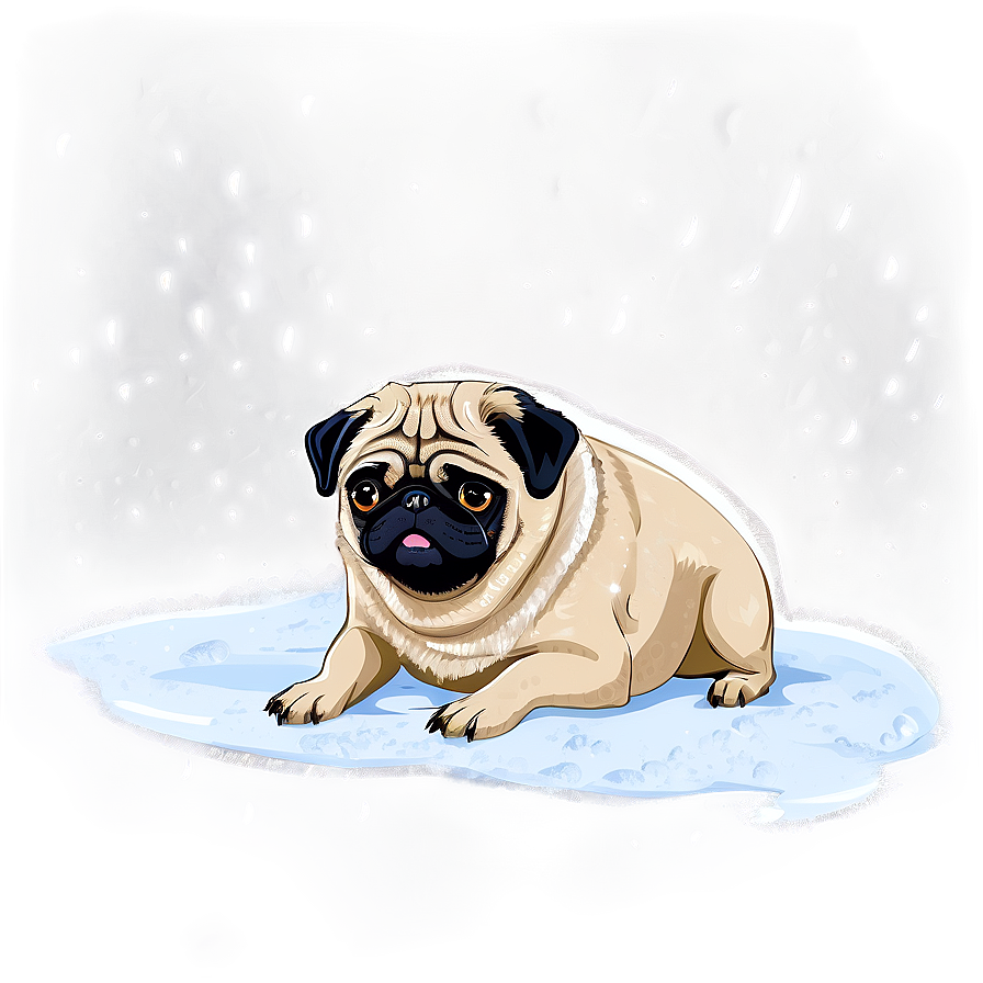 Pug In Snow Png 95