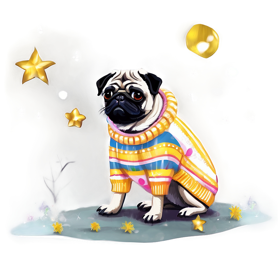 Pug In Sweater Png Dvn98