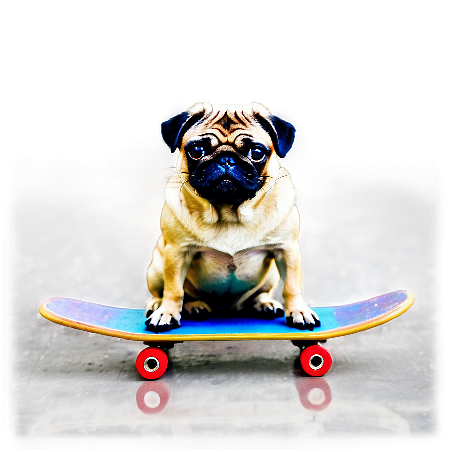 Pug On Skateboard Png Xxj87