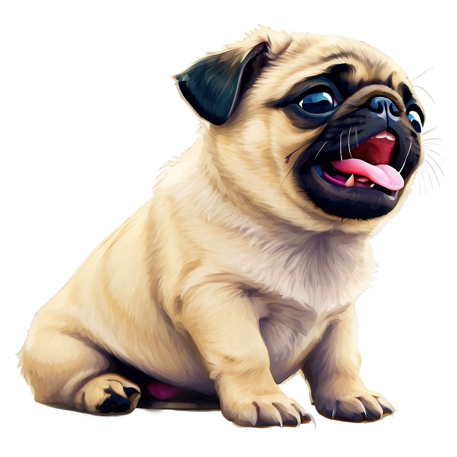 Pug Puppy Yawn Png Huf14