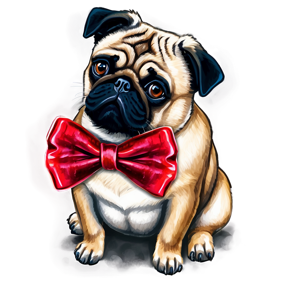 Pug With Bow Tie Png 16