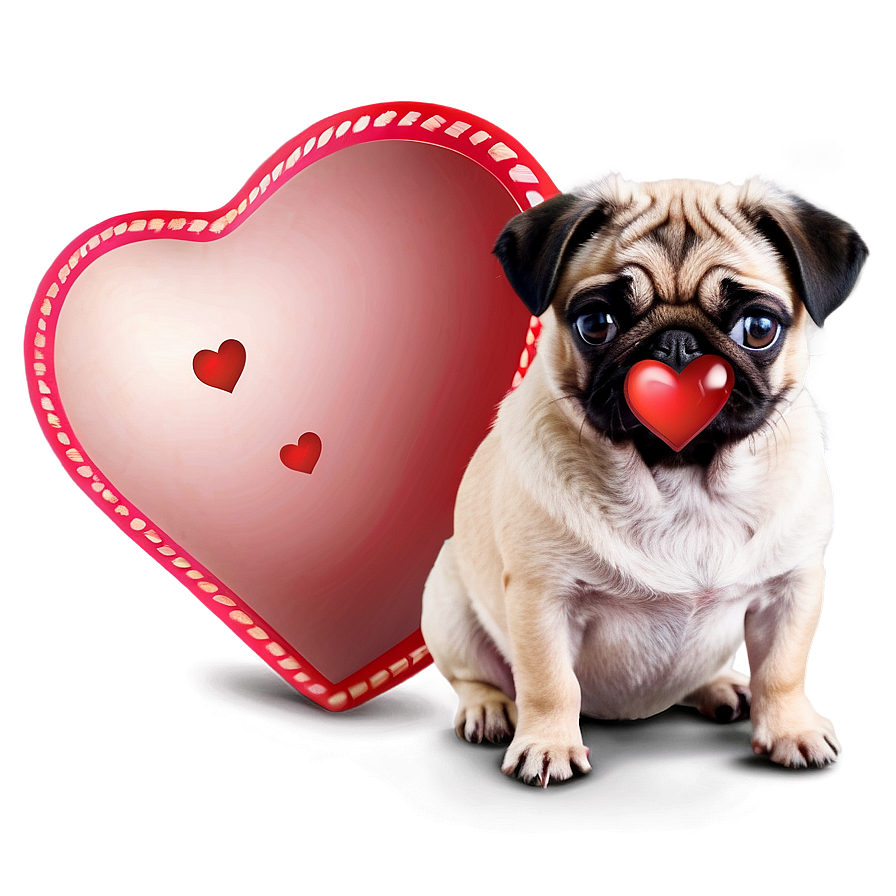 Pug With Heart Png 05232024