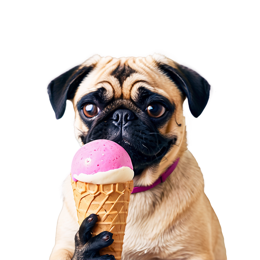 Pug With Ice Cream Png 38