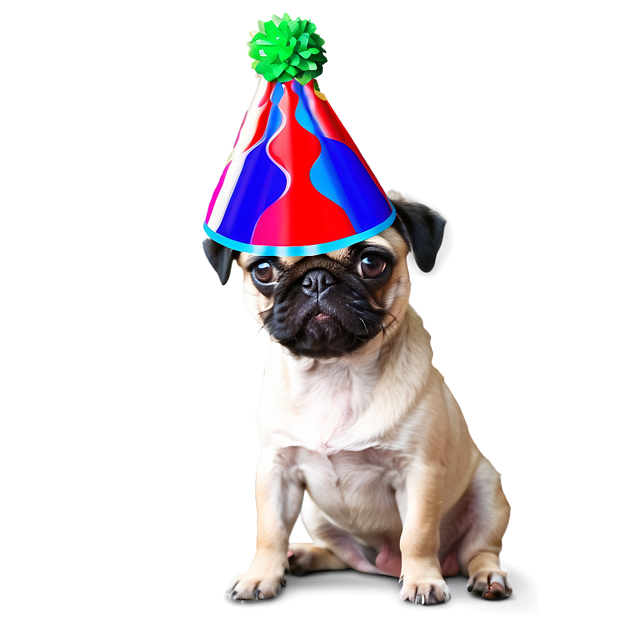 Pug With Party Hat Png Lng33