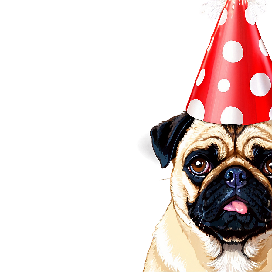 Pug With Party Hat Png Udy91