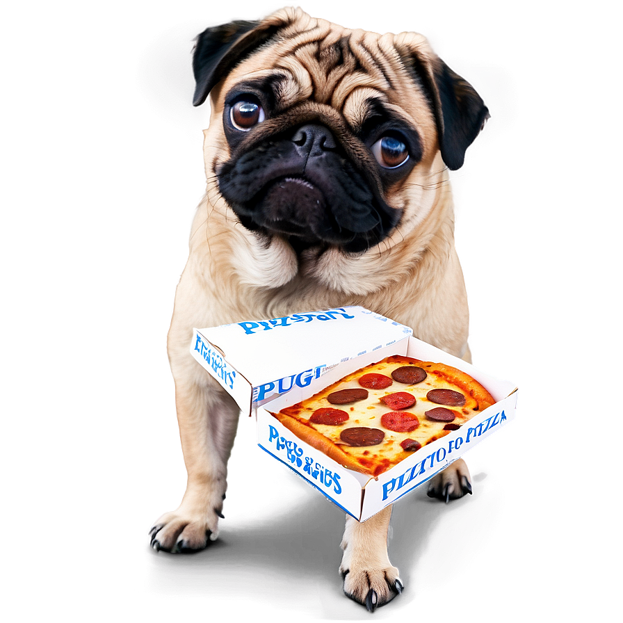 Pug With Pizza Png 05232024