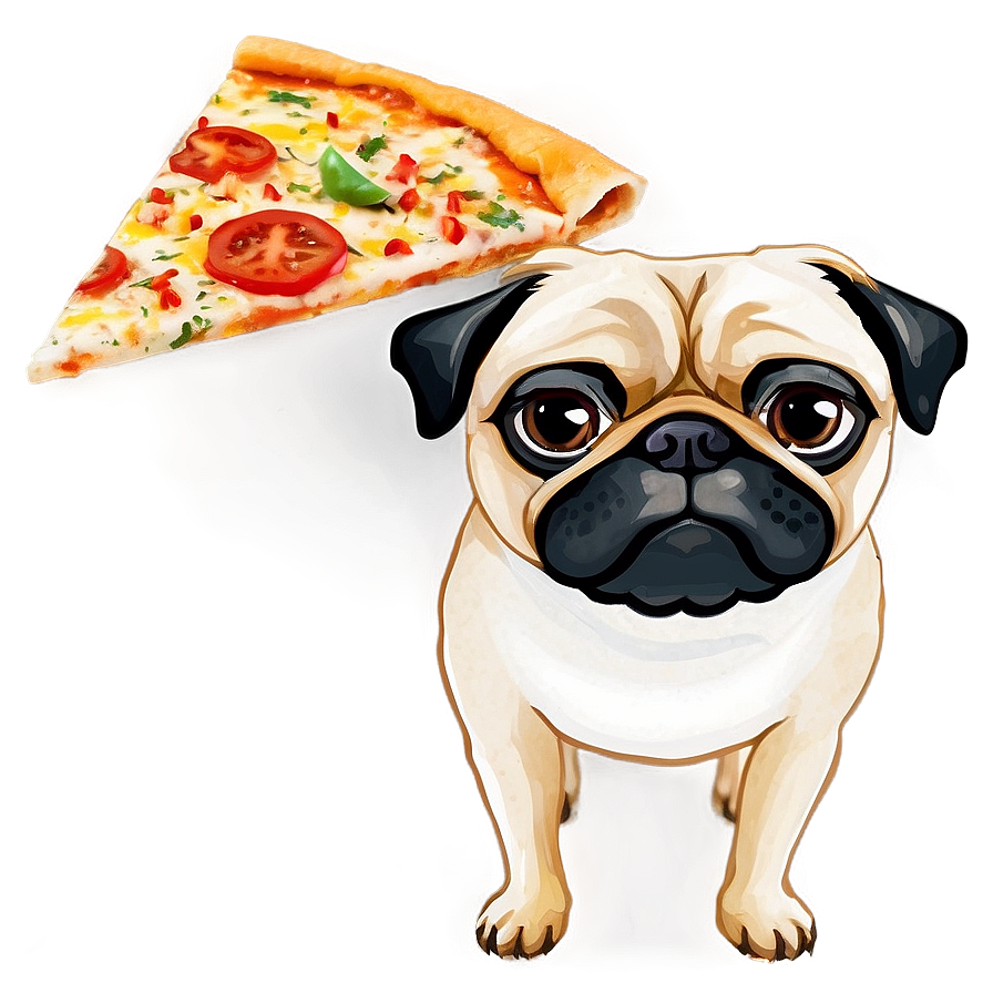 Pug With Pizza Png Rxt