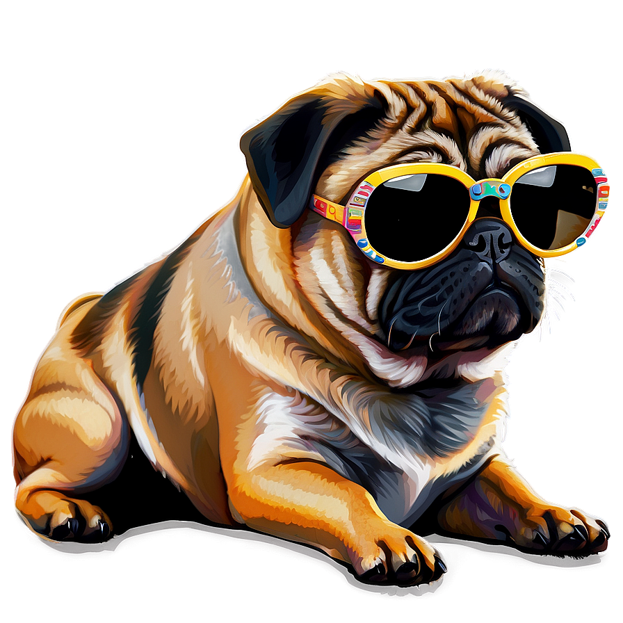 Pug With Sunglasses Png Eob70