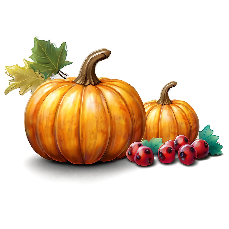 Pumpkin And Fall Berries Png 21