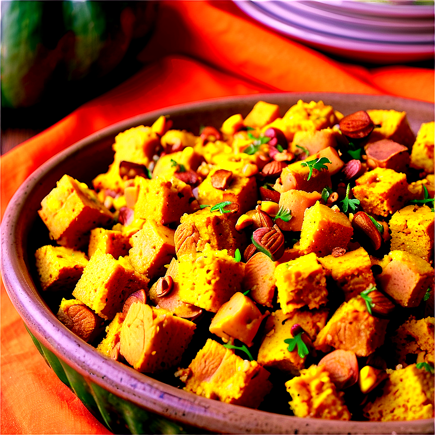 Pumpkin Cornbread Stuffing Png Uww