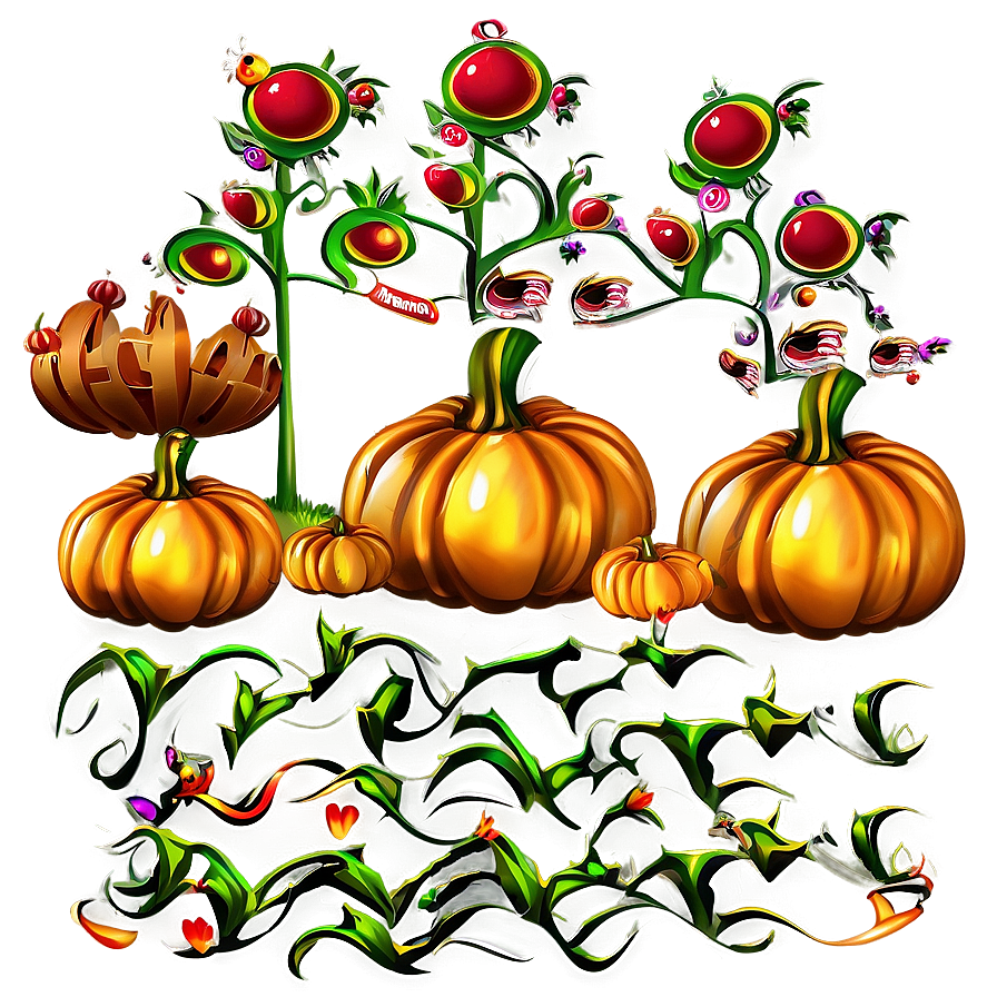 Pumpkin Farm Scene Png 04292024