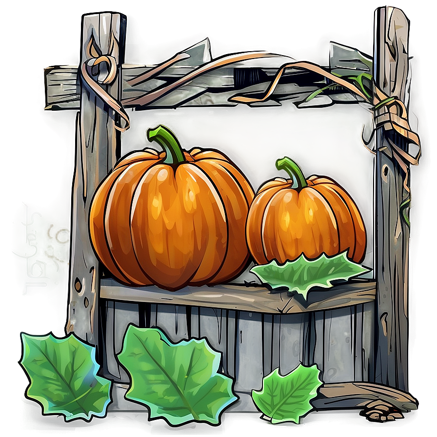 Pumpkin Farm Scene Png Hfq13