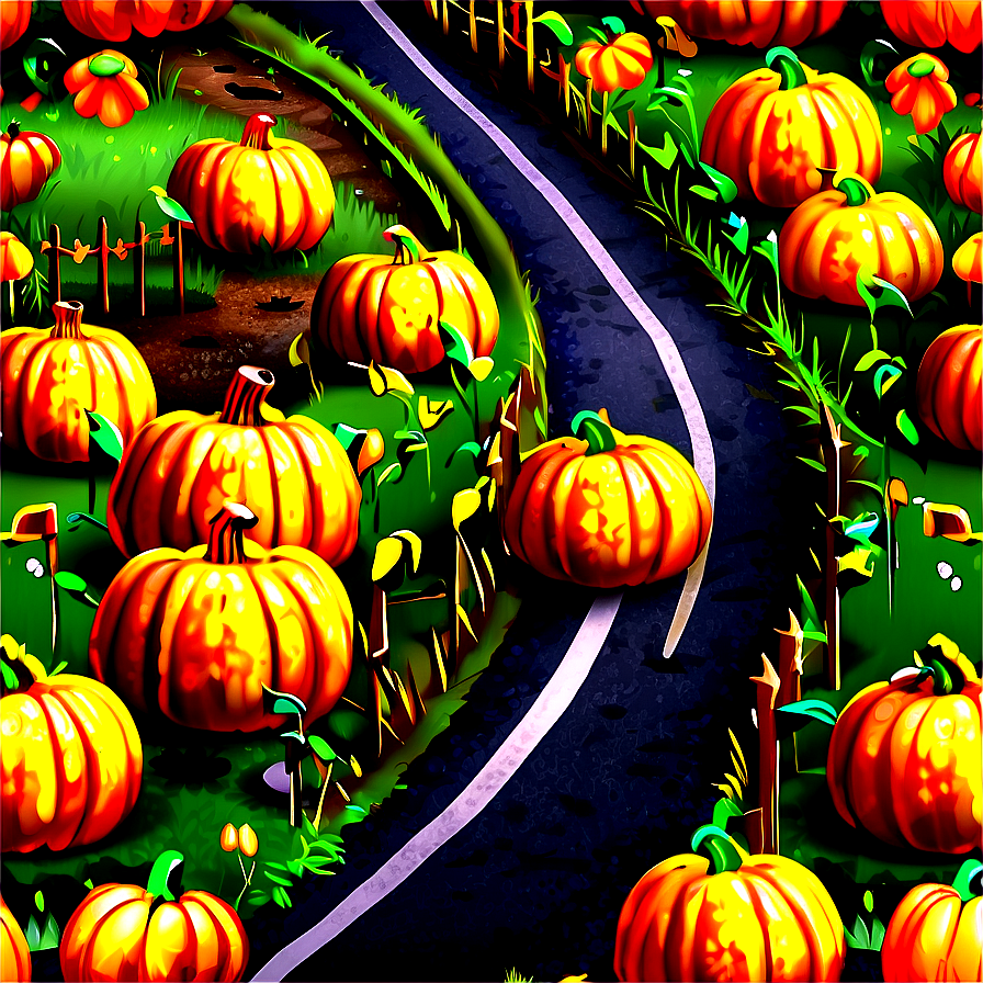 Pumpkin Patch And Country Road Png Vin82