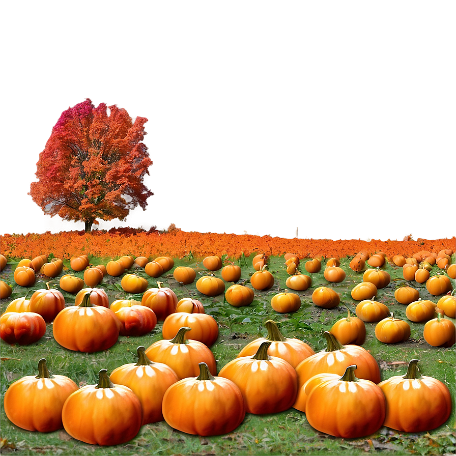 Pumpkin Patch And Fall Foliage Png Tlg13