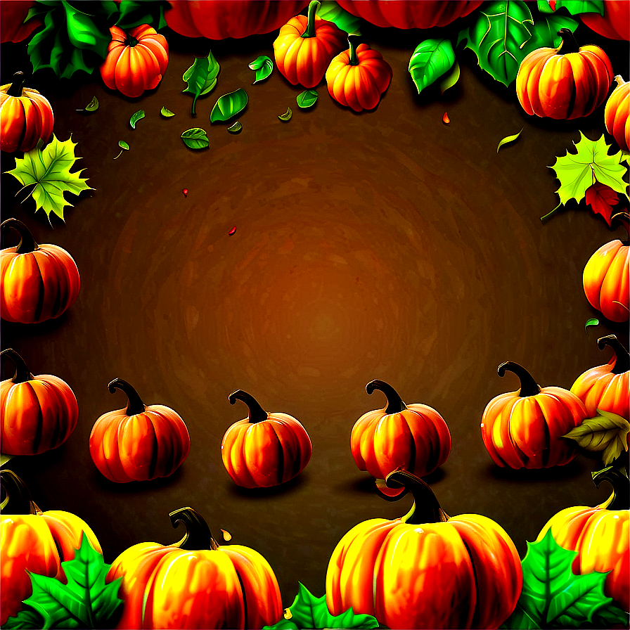 Pumpkin Patch With Autumn Leaves Png 16