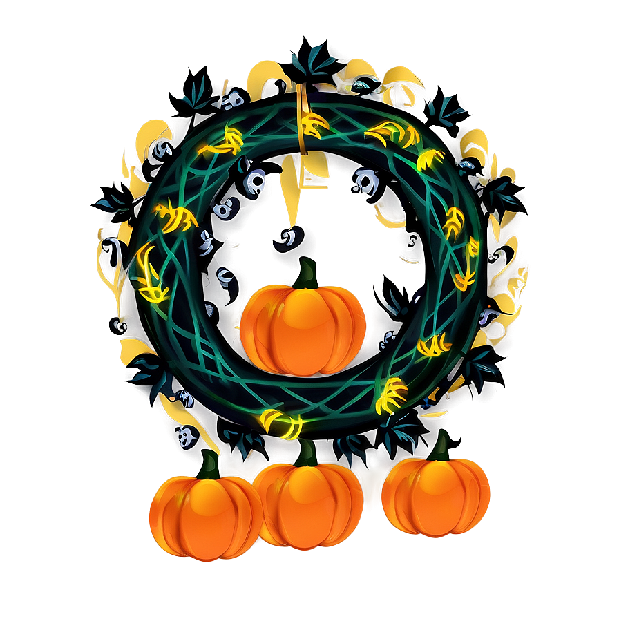 Pumpkin Wreath Clipart Png 06132024