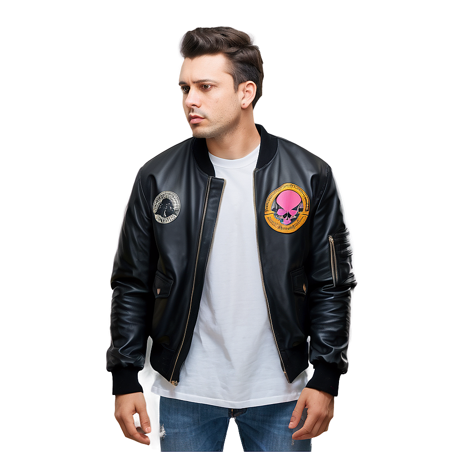 Punk-inspired Bomber Jacket Png Stk94