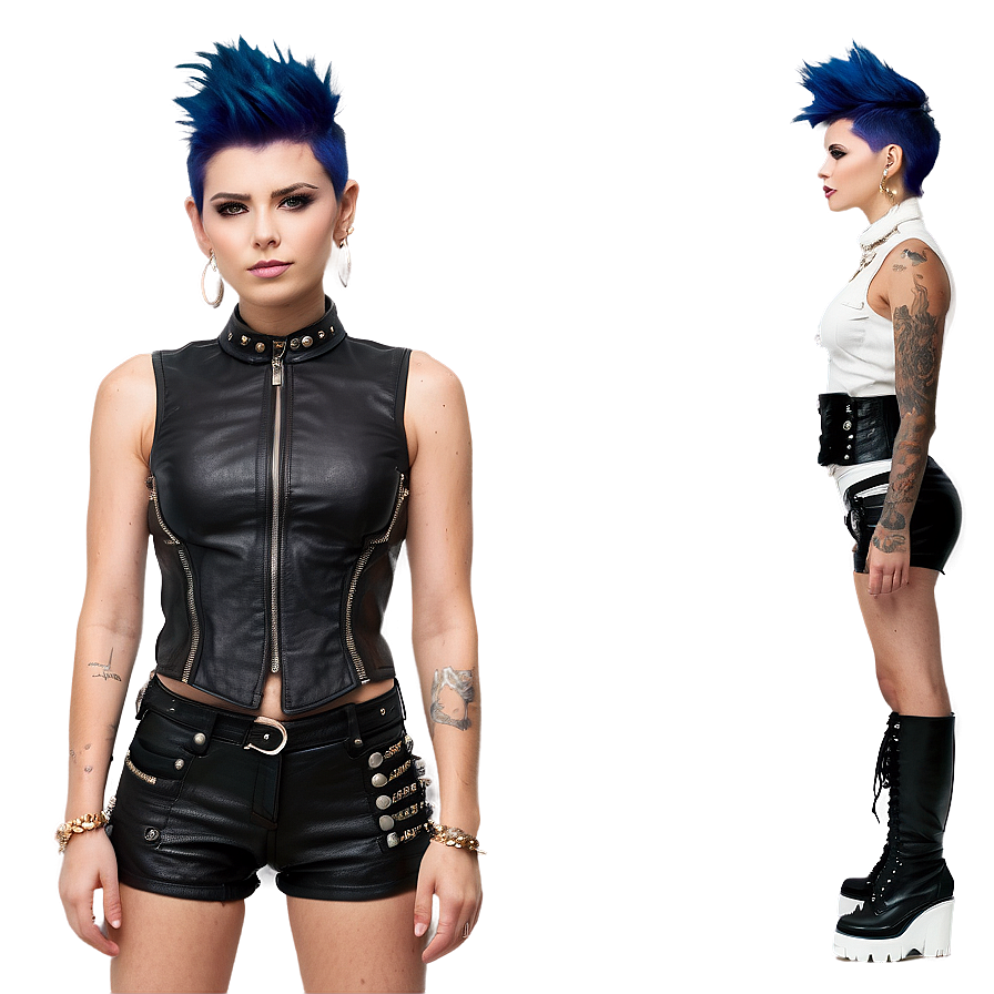 Punk Style Model Png Kni36