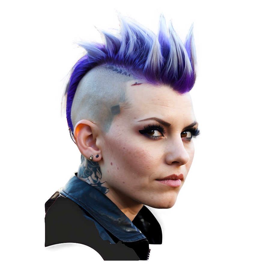 Punk Style Purple Mohawk Hair Png Etm44