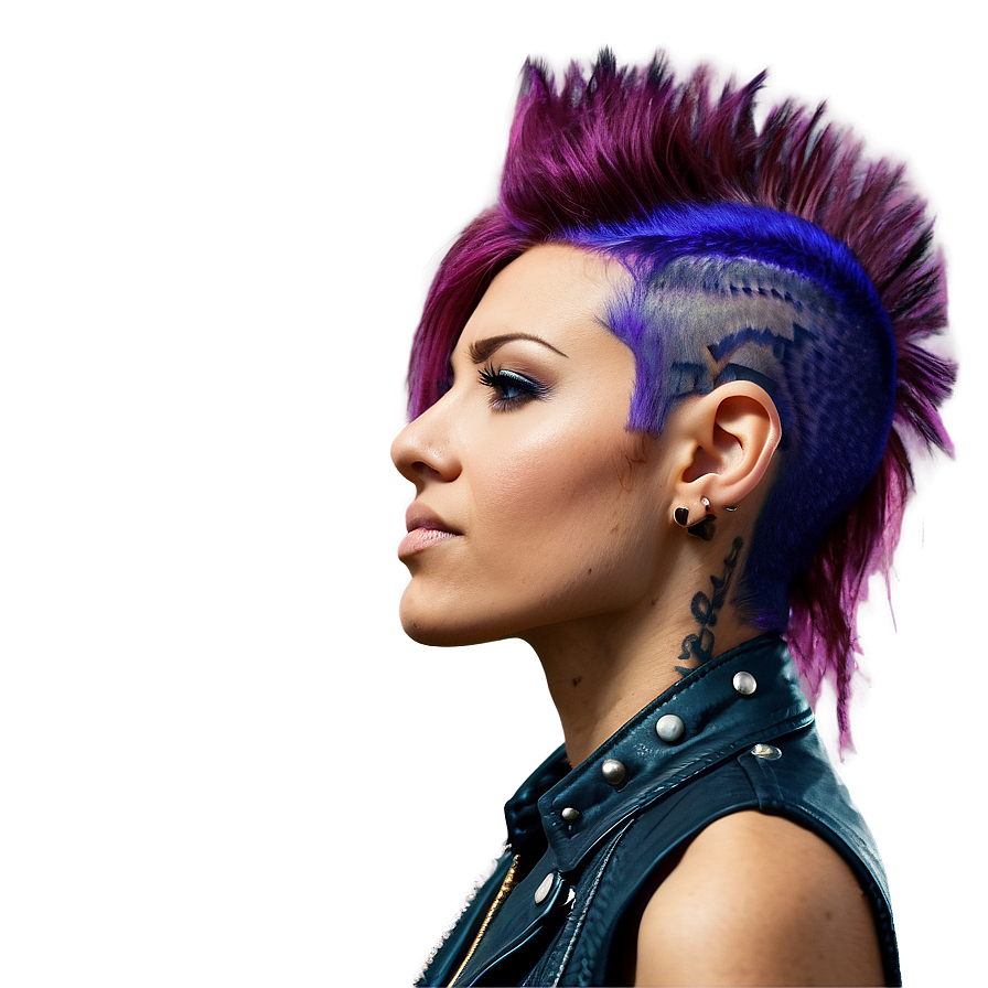 Punk Style Purple Mohawk Hair Png Tbu42