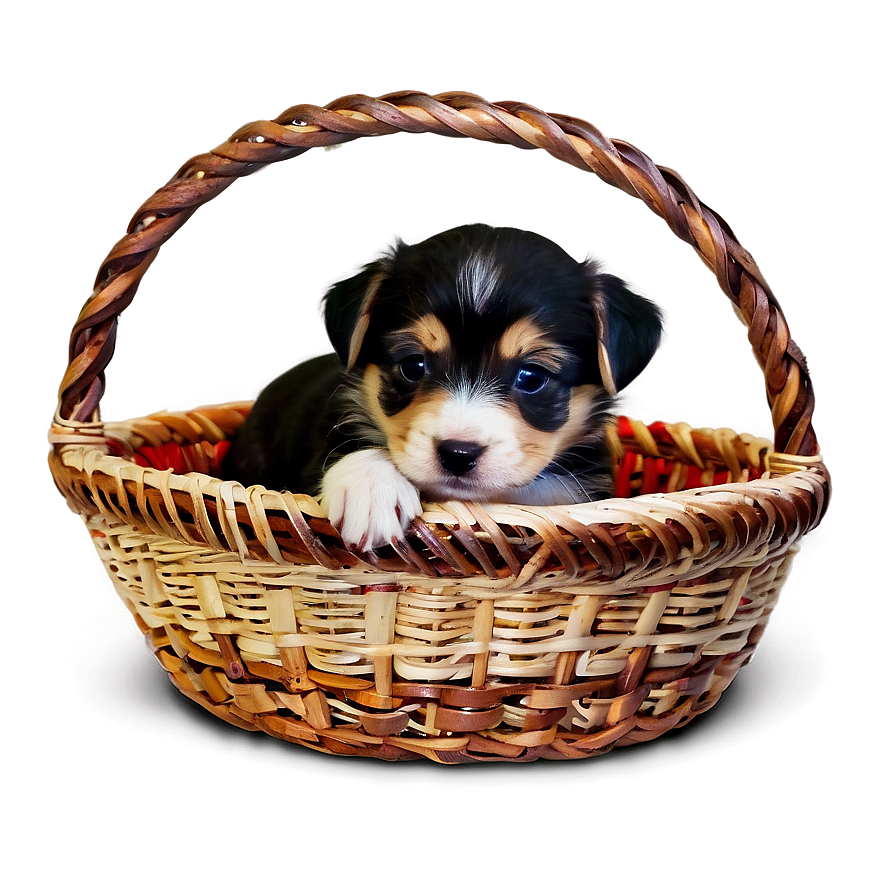 Puppy In Basket Png 5