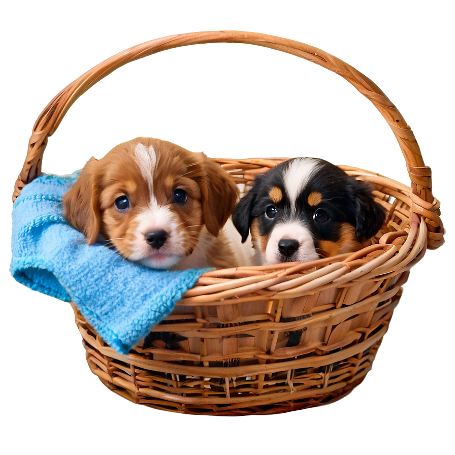 Puppy In Basket Png Rfn41