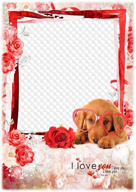 Puppy Love Photo Frame Template