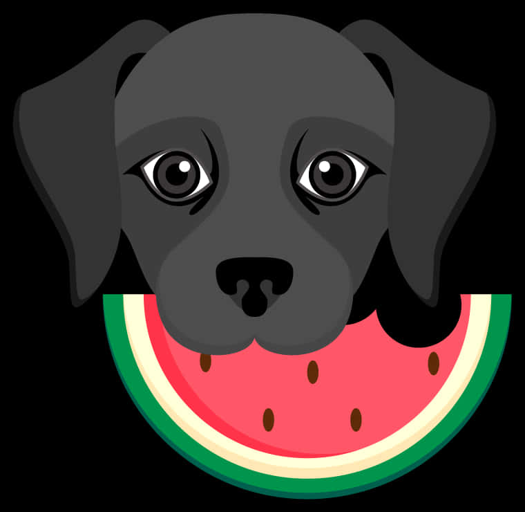 Puppy With Watermelon Emoji