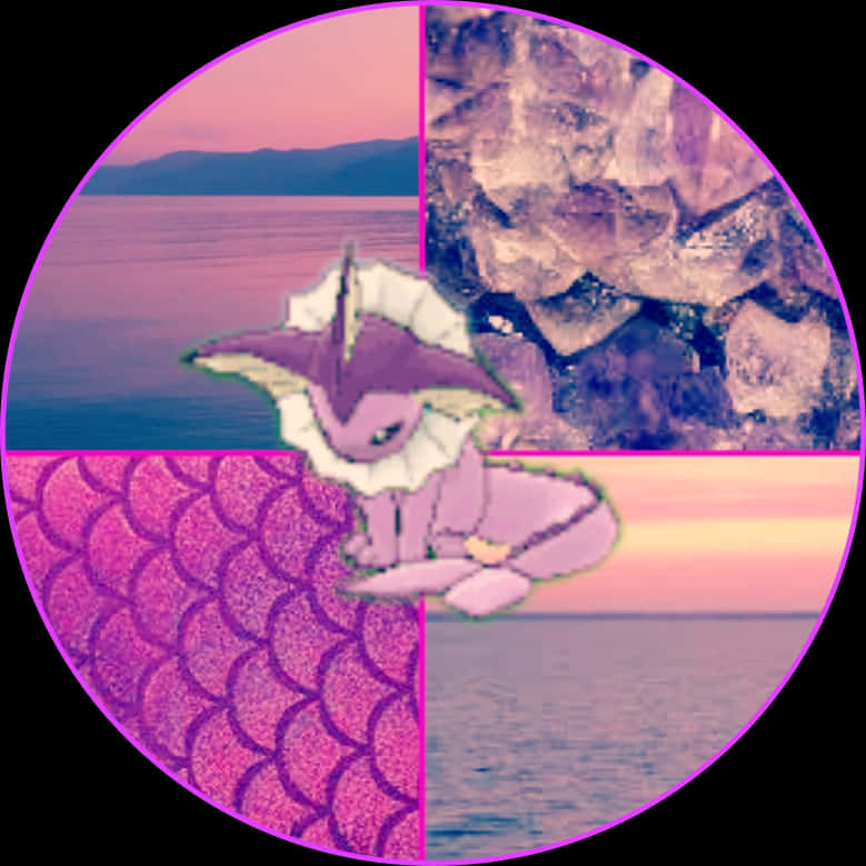 Purple Aesthetic Collage_ Pokemon Nature Elements