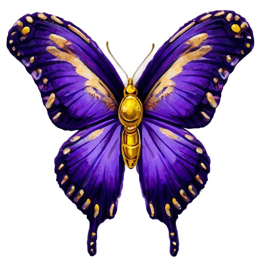 Purple And Gold Butterfly Png 05232024