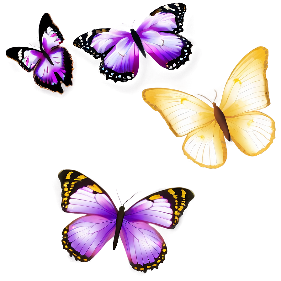 Purple And Gold Butterfly Png 05232024