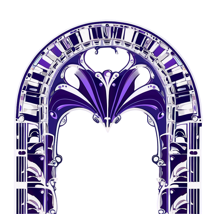 Purple Art Deco Style Border Png Kws81