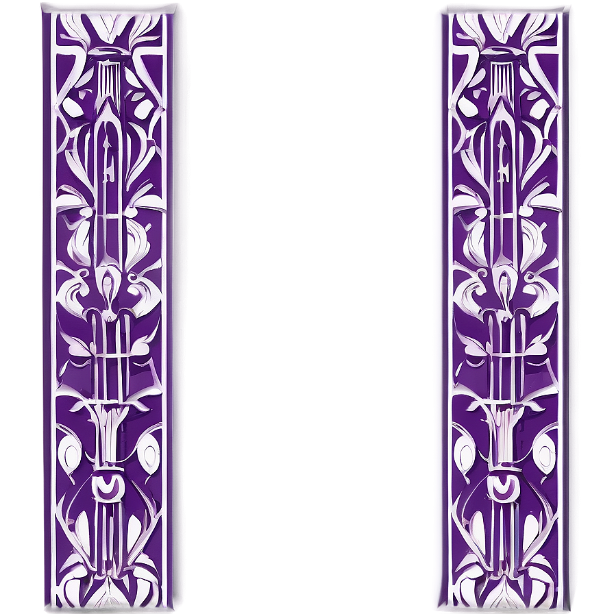 Purple Art Deco Style Border Png Ynf16