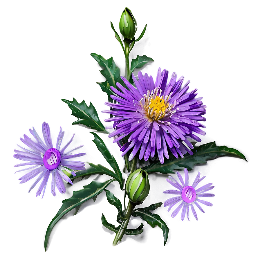 Purple Aster Png Drf1