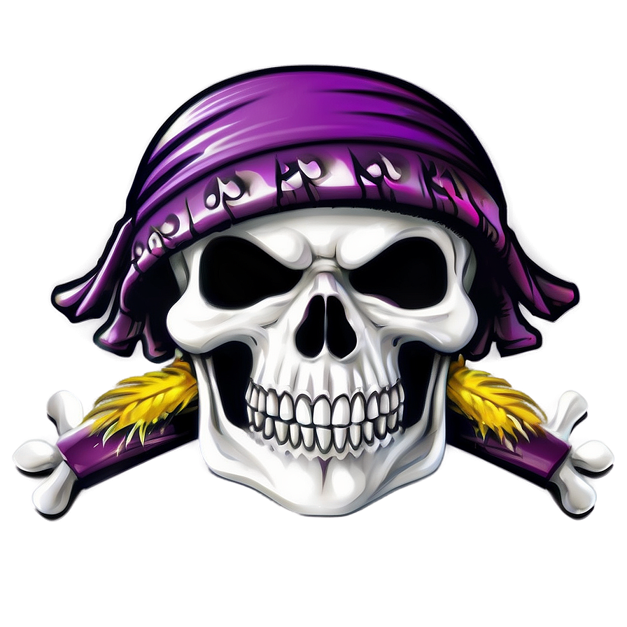 Purple Bandana Skulland Crossbones