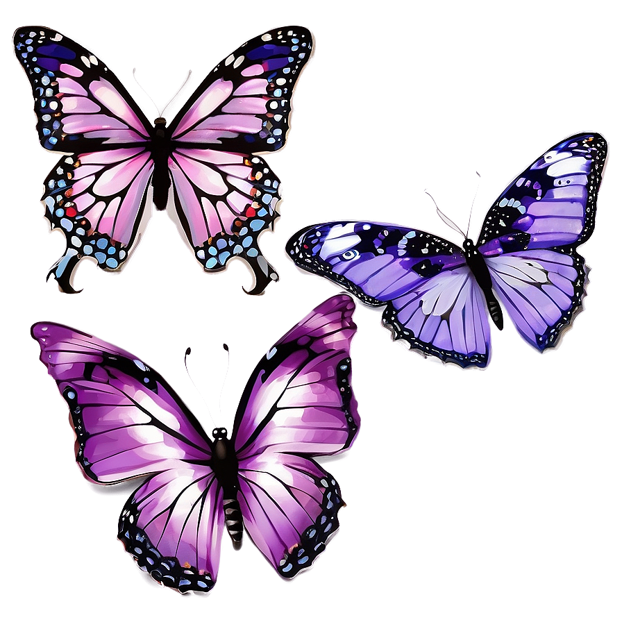 Purple Butterflies Png Osr49