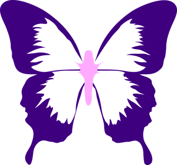 Purple Butterfly Silhouette Faces