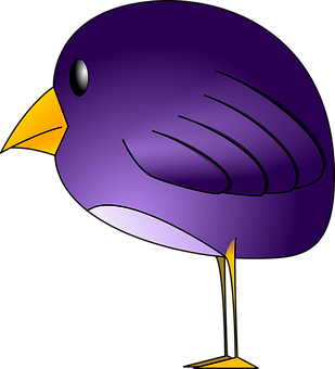 Purple Cartoon Bird Graphic