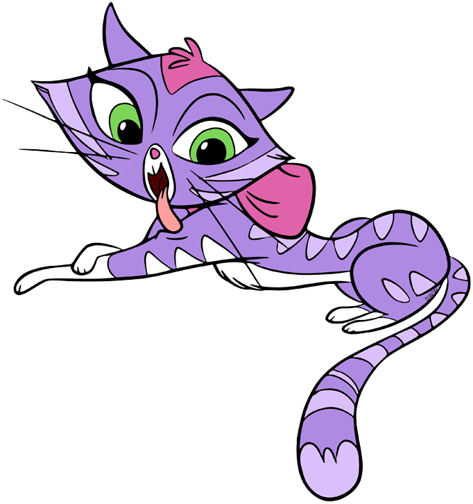 Purple Cartoon Cat Expression