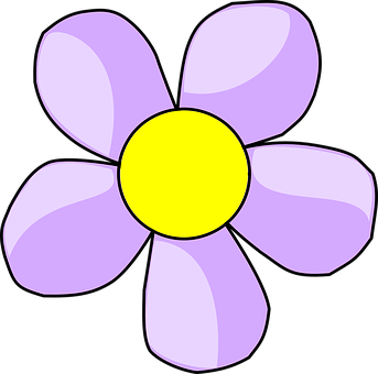 Purple Cartoon Flower