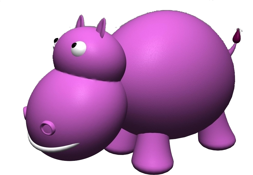 Purple Cartoon Hippopotamus